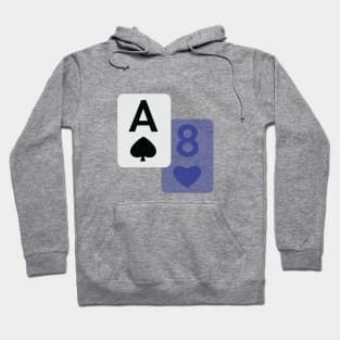 blue and white Aces and Eights Hoodie